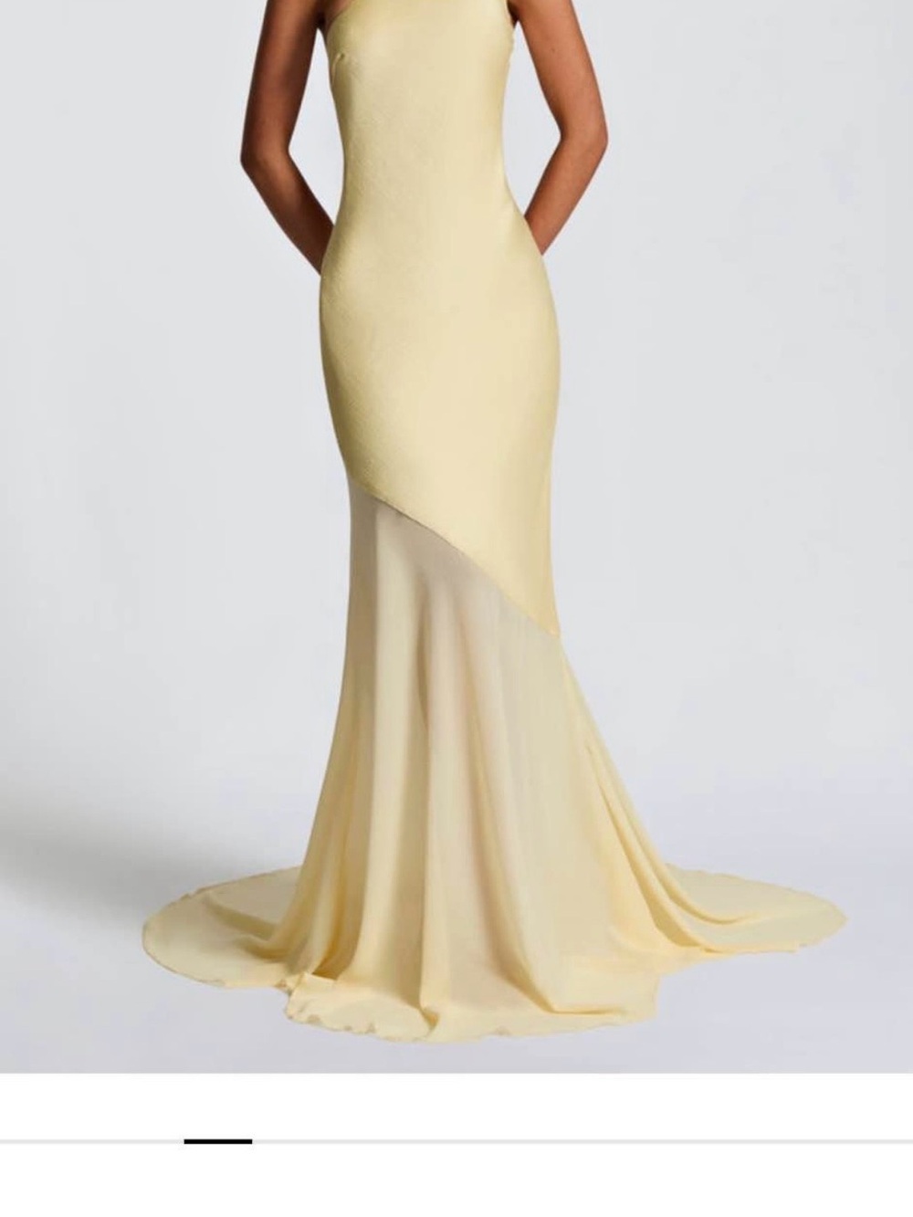 Asymmetrical One-Shoulder Light Yellow Evening Dress